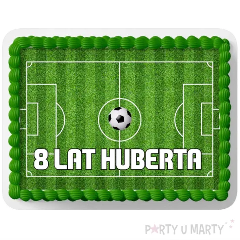 dekoracja na urodziny personalizowany oplatek na tort pilka nozna boisko z imieniem