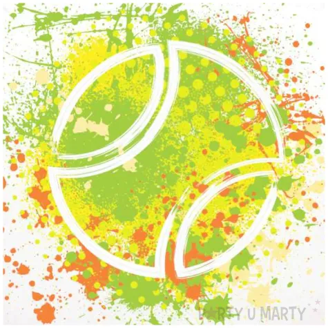 dekoracja na urodziny tenisisty kibica balon foliowy pilka tenisowa 18 rnd