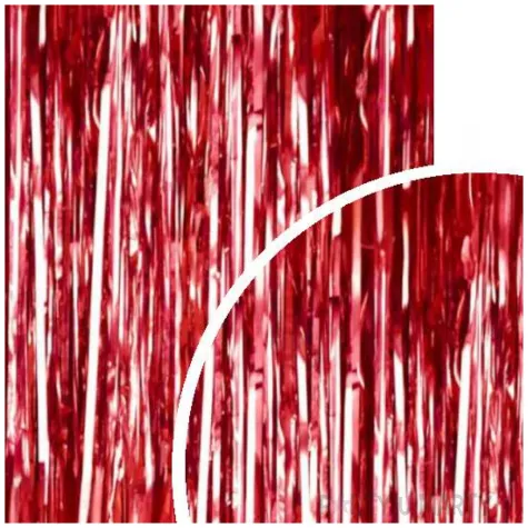 dekoracja na walentynki czerwona kurtyna imprezowa na drzwi metaliczna 250 x 90 cm