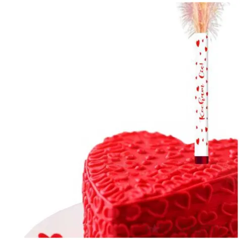 dekoracja na walentynki fontanna tortowa kocham cie bialy 18 cm