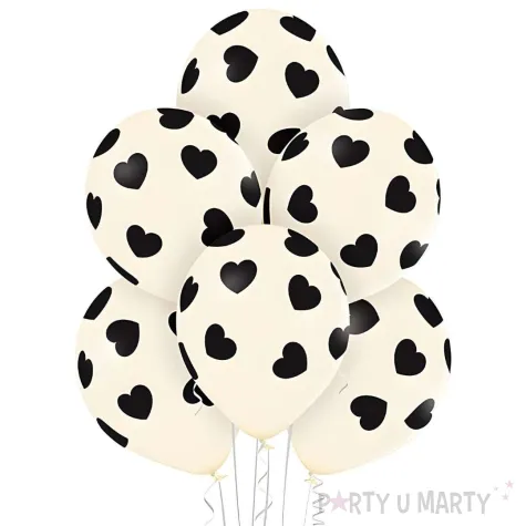 dekoracja na walentynki wesele balony serca kremowe do girland 12 6 szt