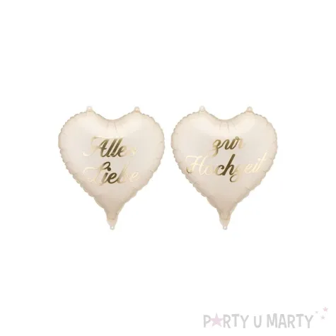 dekoracja na wesele slub balony foliowe alles liebe zur hochzeit kremowe 18 2 szt