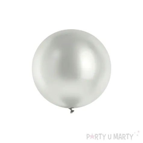 dekoracja na wesele slub urodziny balon xl glossy metaliczny srebrny 24 x1