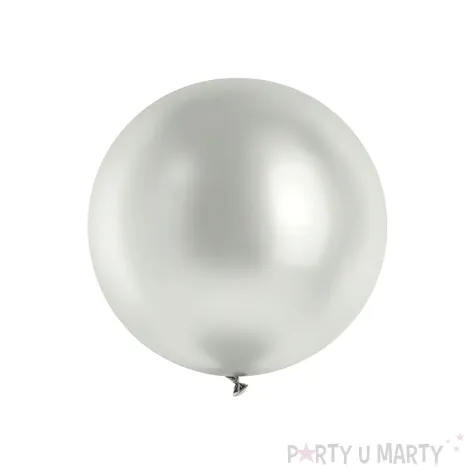 dekoracja na wesele slub urodziny balon xl glossy metaliczny srebrny 29 x1
