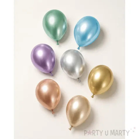 dekoracja na wesele slub urodziny balony glossy metaliczne srebrne 12 x50