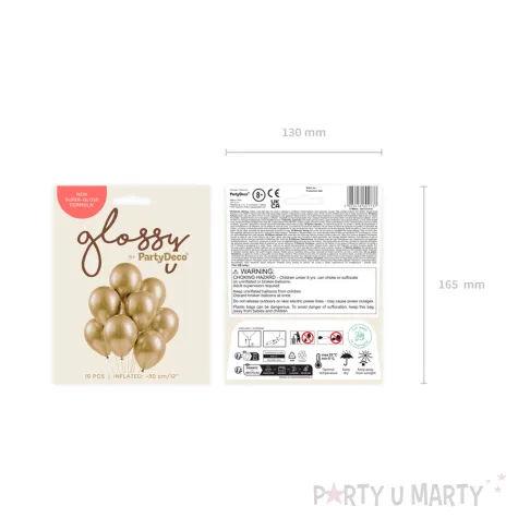dekoracja na wesele slub urodziny balony glossy metaliczne zlote 12 x10