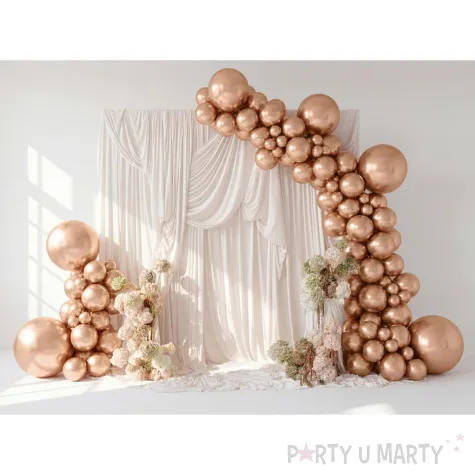 dekoracja na wieczor panienski slub urodziny balony glossy metaliczne rose gold 12 x10
