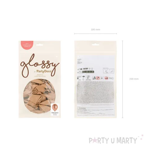 dekoracja na wieczor panienski slub urodziny balony glossy metaliczne rose gold 5 x50