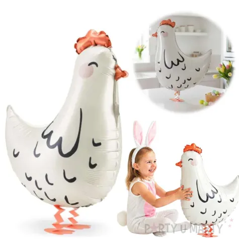 dekoracja na wielkanoc balon foliowy stojacy kurka partydeco 24 shp