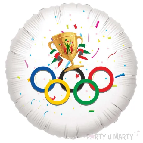 dekoracja na zimowe igrzyska plimpijskie balon foliowy wlochy 2026 bialy 18 rnd