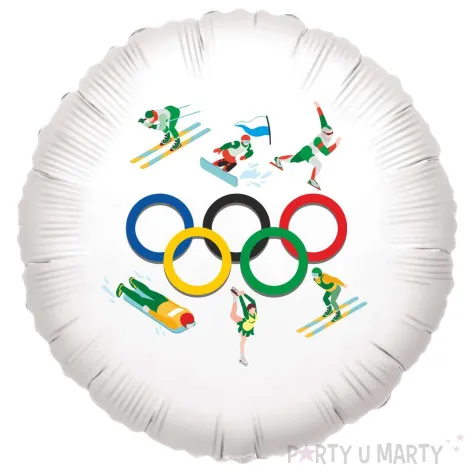 dekoracja na zimowe igrzyska plimpijskie balon foliowy wlochy 2026 bialy 18 rnd