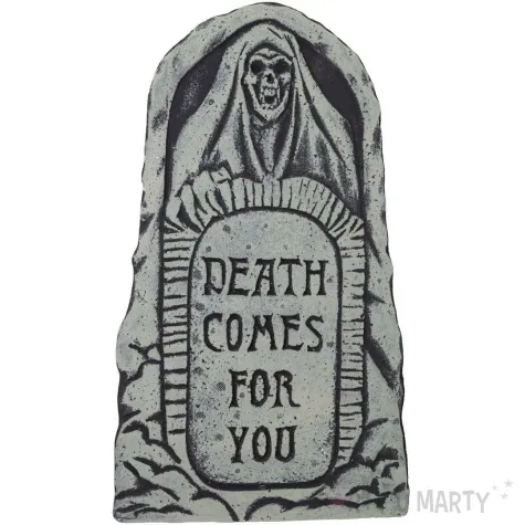 dekoracja nagrobek death comes for you szary guirca 43 x 22 cm