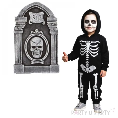 dekoracja nagrobek z medalionem szara amscan 31 cm