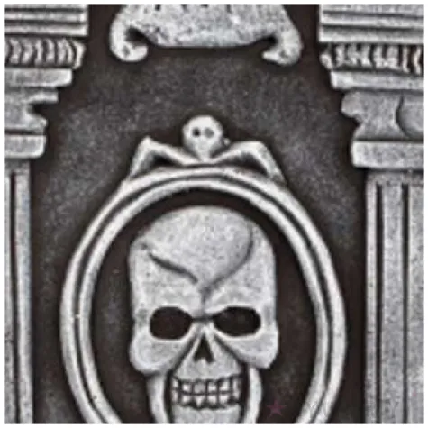 dekoracja nagrobek z medalionem szara amscan 31 cm