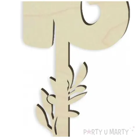 dekoracja numer na stol 16 drewno 24 cm