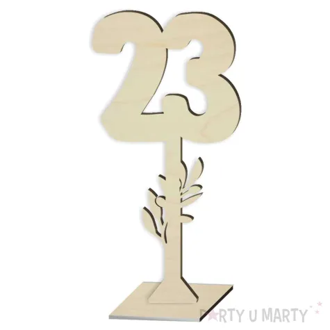 dekoracja numer na stol 23 drewno 24 cm