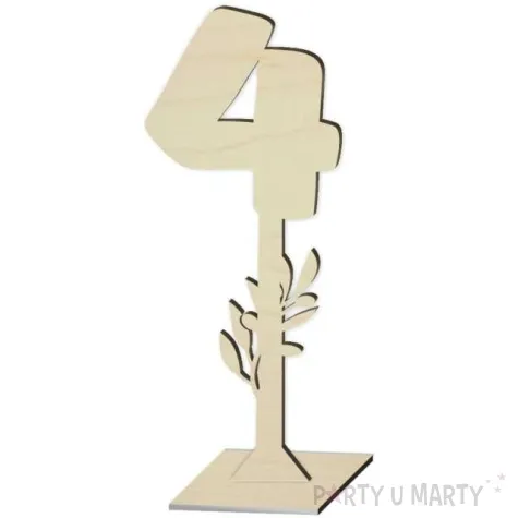 dekoracja numer na stol 4 drewno 24 cm
