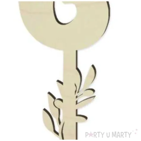 dekoracja numer na stol 6 drewno 24 cm