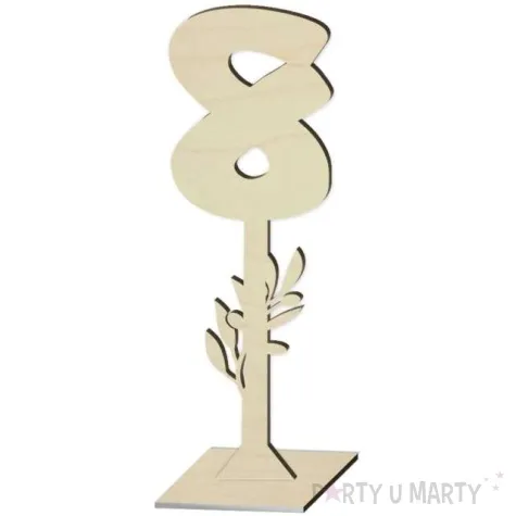dekoracja numer na stol 8 drewno 24 cm