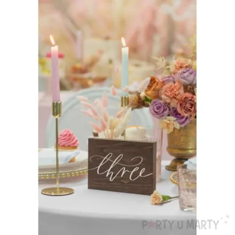 dekoracja numer na stol three partydeco 2x18x12 5 cm