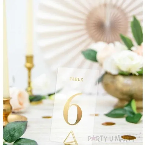 dekoracja numery na stol partydeco transparentne 12 cm 20 szt