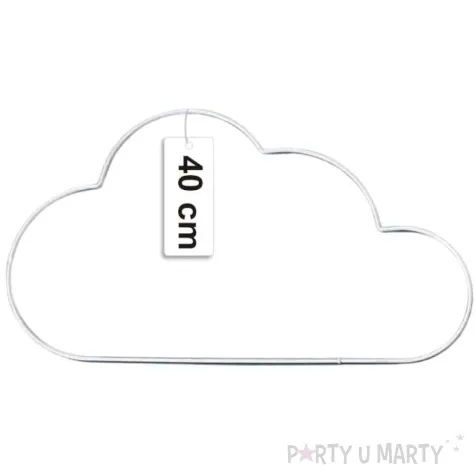 dekoracja obrecz chmurka biala dekorlamp 40 cm