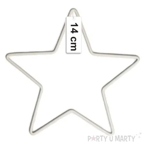 dekoracja obrecz gwiazda biala dekorlamp 14 cm