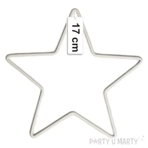 dekoracja obrecz gwiazda biala dekorlamp 17 cm