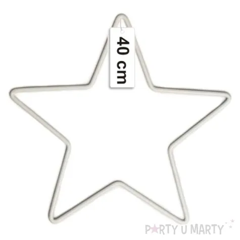 dekoracja obrecz gwiazda biala dekorlamp 40 cm