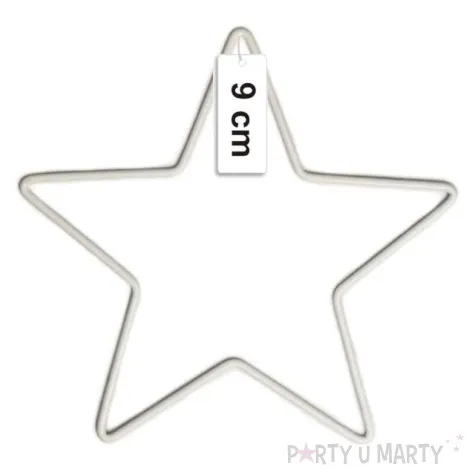 dekoracja obrecz gwiazda biala dekorlamp 9 cm