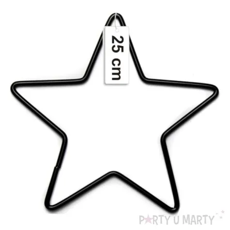 dekoracja obrecz gwiazda czarna dekorlamp 25 cm