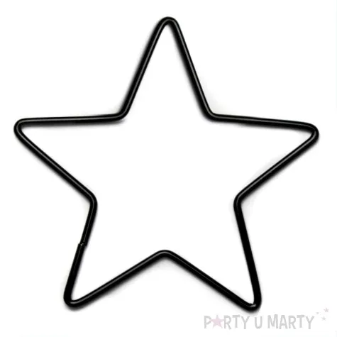 dekoracja obrecz gwiazda czarna dekorlamp 25 cm