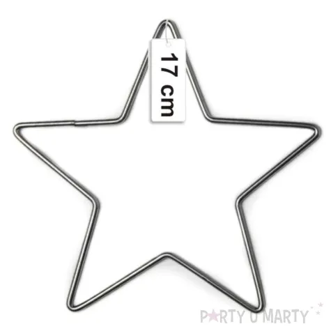 dekoracja obrecz gwiazda srebrna dekorlamp 17 cm