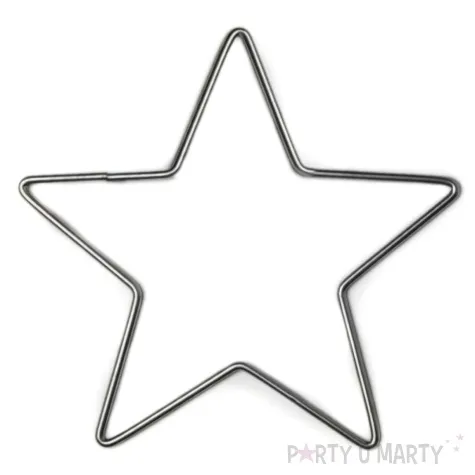 dekoracja obrecz gwiazda srebrna dekorlamp 17 cm