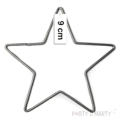 dekoracja obrecz gwiazda srebrna dekorlamp 9 cm
