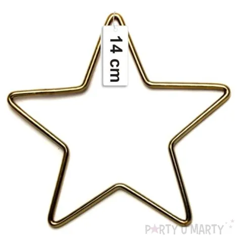 dekoracja obrecz gwiazda zlota matowa dekorlamp 14 cm
