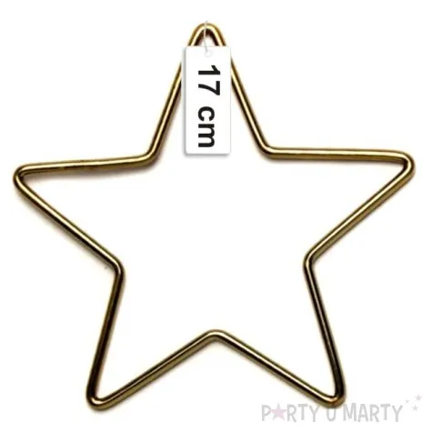 dekoracja obrecz gwiazda zlota matowa dekorlamp 17 cm