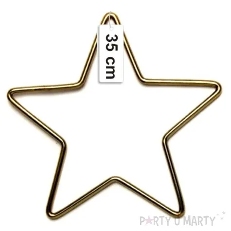 dekoracja obrecz gwiazda zlota matowa dekorlamp 35 cm