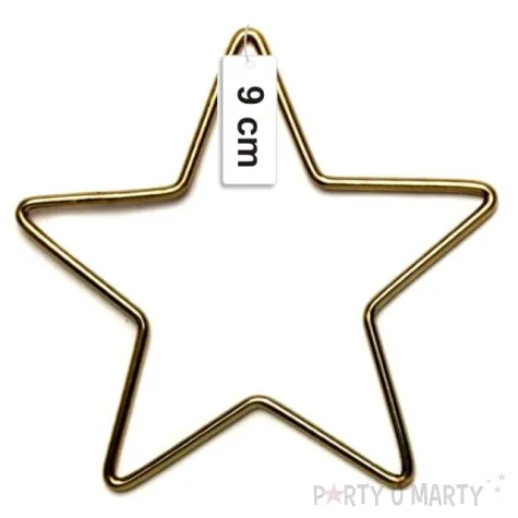 dekoracja obrecz gwiazda zlota matowa dekorlamp 9 cm