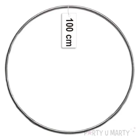 dekoracja obrecz kolo srebrna dekorlamp 100 cm