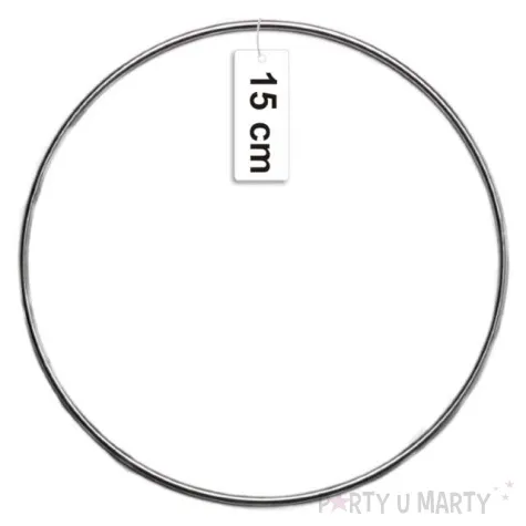 dekoracja obrecz kolo srebrna dekorlamp 15 cm