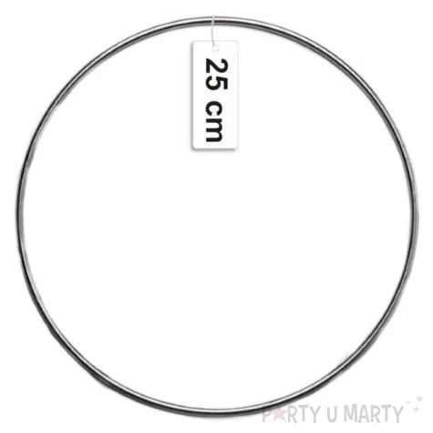 dekoracja obrecz kolo srebrna dekorlamp 25 cm