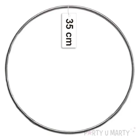 dekoracja obrecz kolo srebrna dekorlamp 35 cm