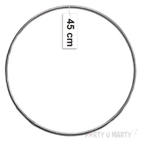 dekoracja obrecz kolo srebrna dekorlamp 45 cm