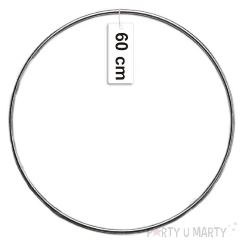 dekoracja obrecz kolo srebrna dekorlamp 60 cm