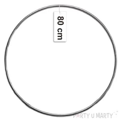 dekoracja obrecz kolo srebrna dekorlamp 80 cm
