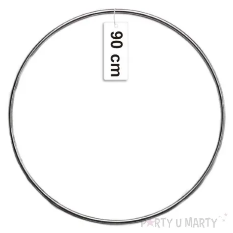 dekoracja obrecz kolo srebrna dekorlamp 90 cm