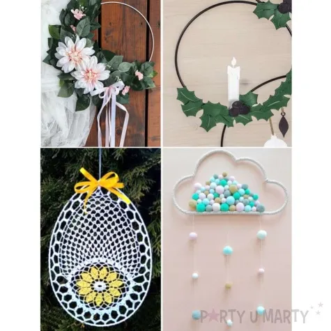 dekoracja obrecz lapacz snow biala dekorlamp 15cm