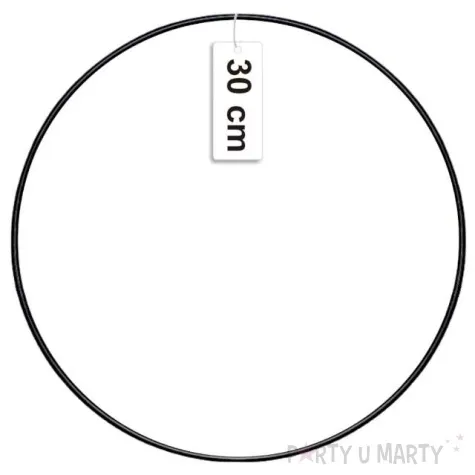 dekoracja obrecz lapacz snow czarna dekorlamp 30cm