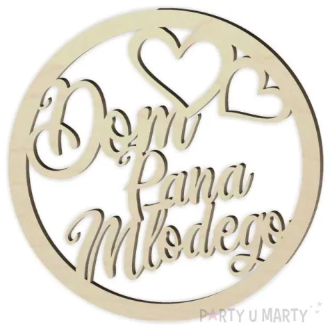 dekoracja obrecz okragla dom pana mlodego drewniana 40cm